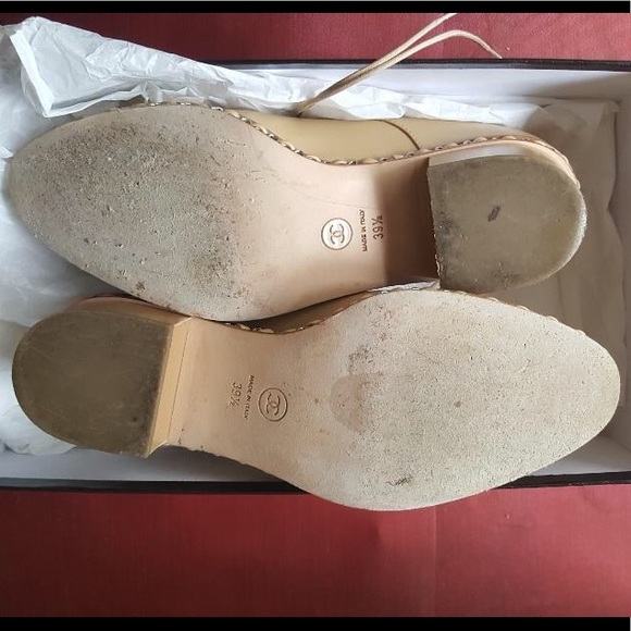 SOLD !!!! CHANEL 24K GOLD PLATED CHAIN OXFORDS - Picture 7 of 8